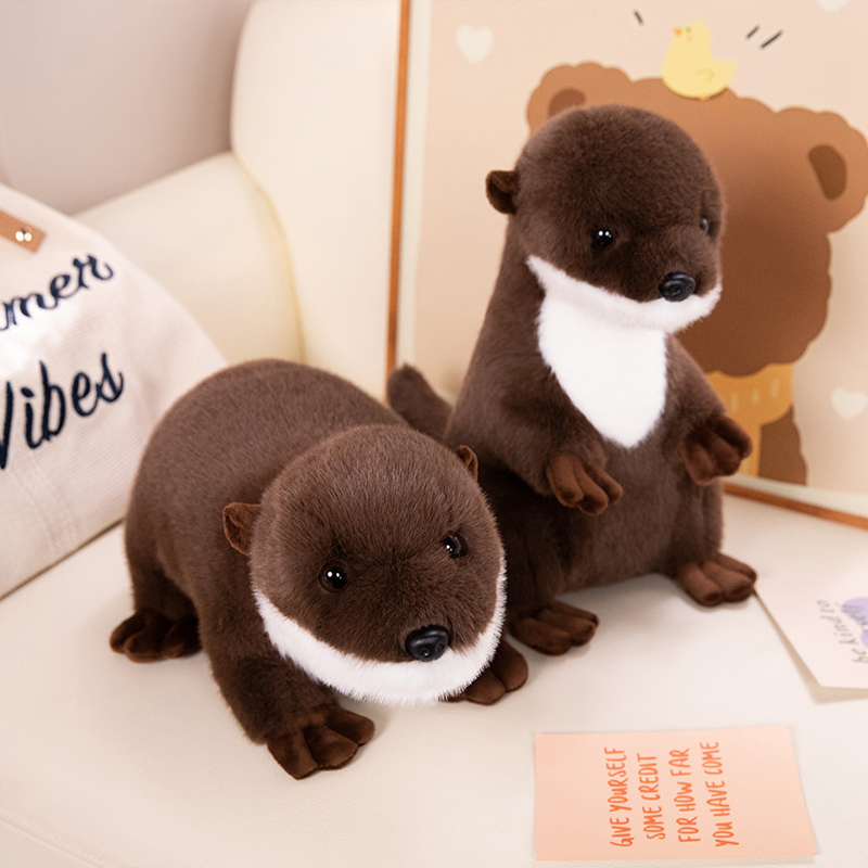 Otter Plush toy sitting and lying posture, two unique Otter Plushie shapes, simulation design, cute and soft 13