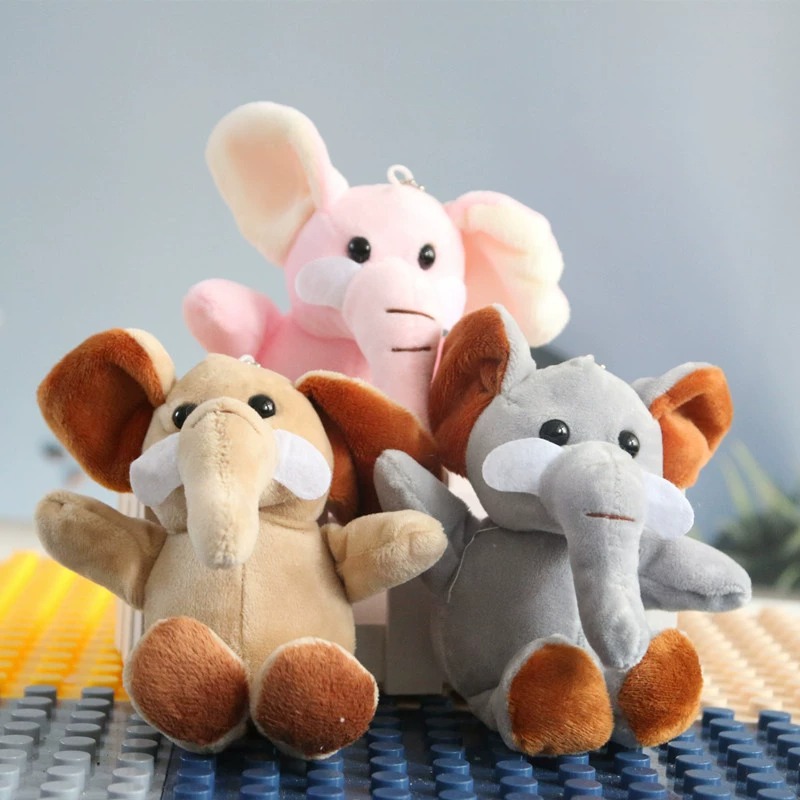 Wholesale claw machine 15cm Elephant Plush Toy Keychain Forest Anima Small Charm Pendant Accessories Zoo Gifts 11