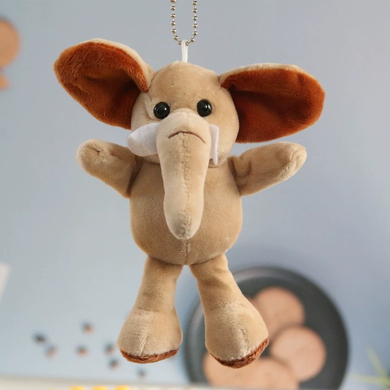 Wholesale claw machine 15cm Elephant Plush Toy Keychain Forest Anima Small Charm Pendant Accessories Zoo Gifts 17
