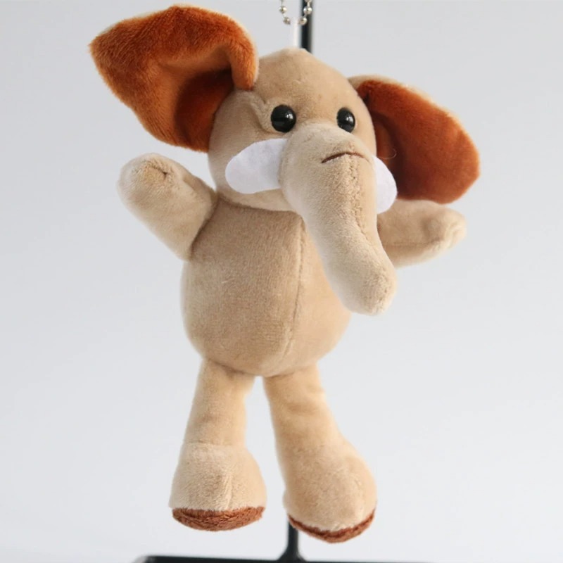 Wholesale claw machine 15cm Elephant Plush Toy Keychain Forest Anima Small Charm Pendant Accessories Zoo Gifts 15