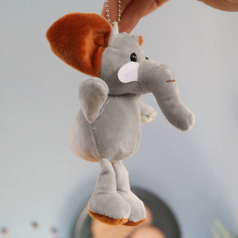 Wholesale claw machine 15cm Elephant Plush Toy Keychain Forest Anima Small Charm Pendant Accessories Zoo Gifts 14