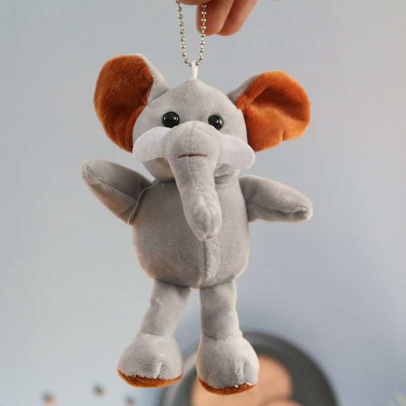 Wholesale claw machine 15cm Elephant Plush Toy Keychain Forest Anima Small Charm Pendant Accessories Zoo Gifts 16