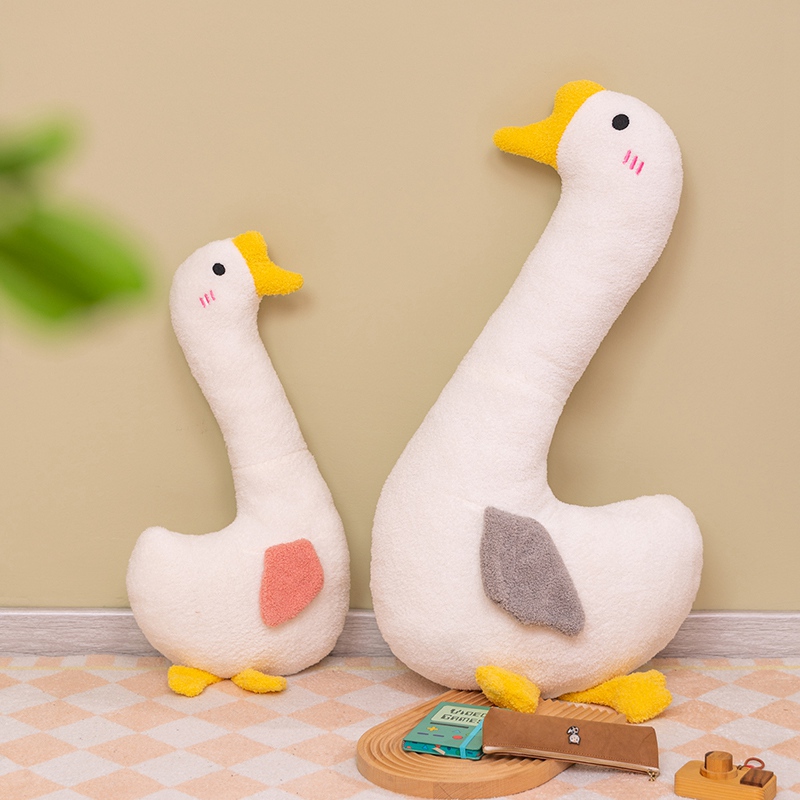 Goose Plush Toy Shy Big White Goose Cloud Goose Pink Grey Available Warm Home Soft and Comfortable 13
