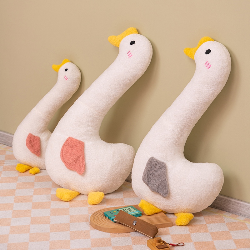 Goose Plush Toy Shy Big White Goose Cloud Goose Pink Grey Available Warm Home Soft and Comfortable 12