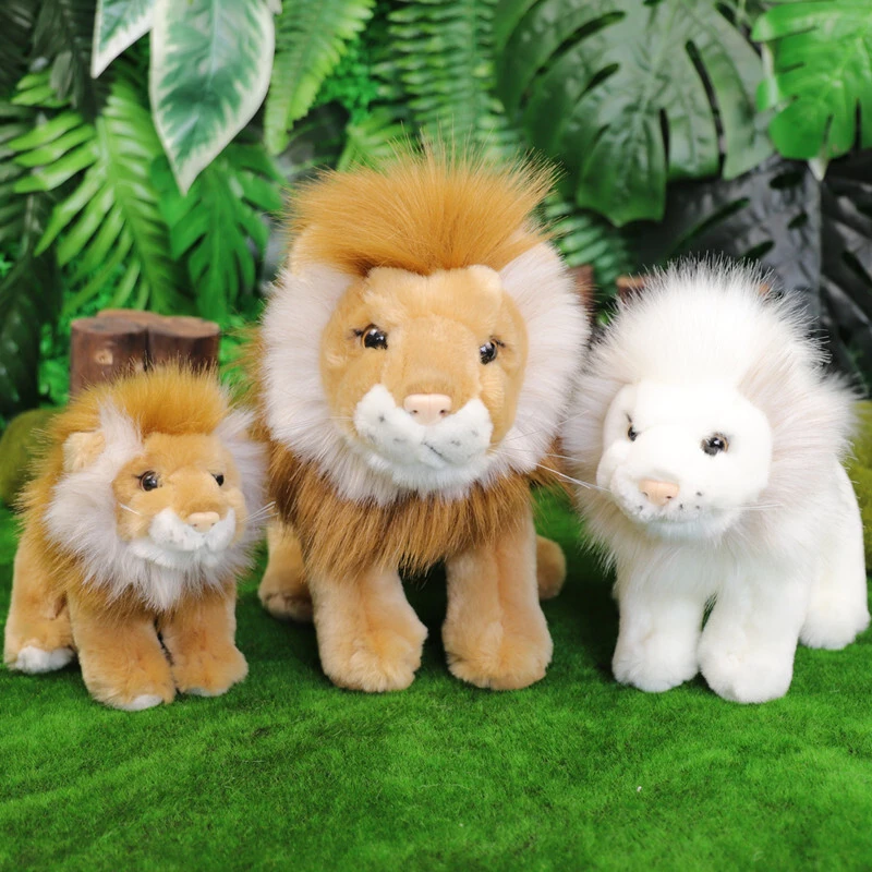 Cute Lovely Wild Lion Plush Toys Lifelike Simulated Lion Super Soft Kawaii Toys  PP Cotton Filled Children's Gift 1