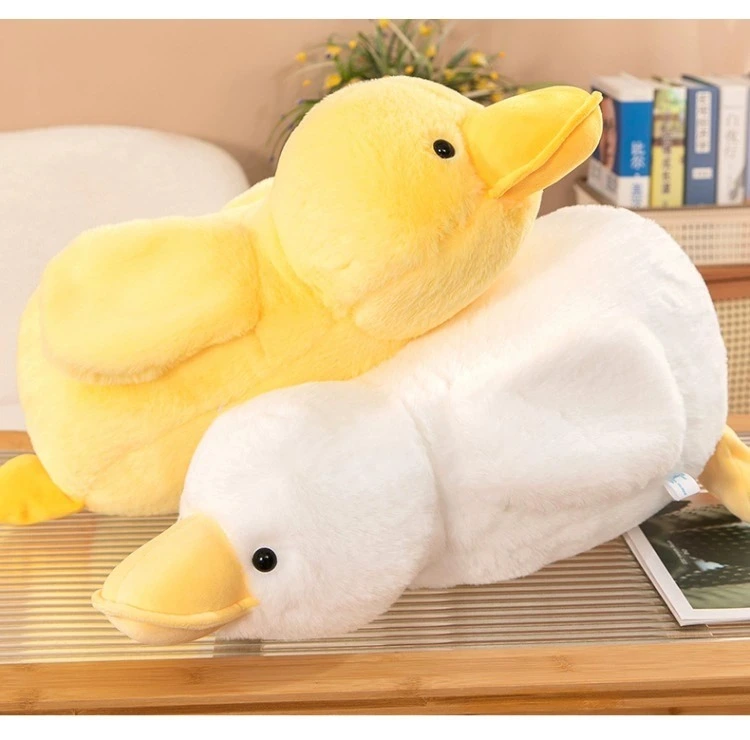 Hot Selling Yellow And White High Quality Goose Plush Toy Cute Lying Adorable Stuffed Animal Children Gift Home Decor 1