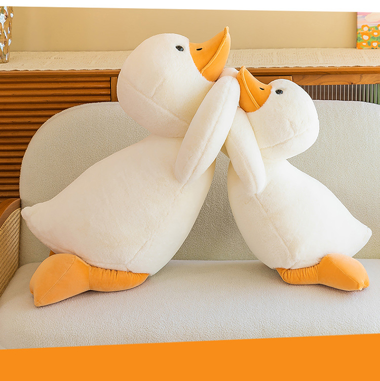 Hot Selling Yellow And White High Quality Goose Plush Toy Cute Lying Adorable Stuffed Animal Children Gift Home Decor 19