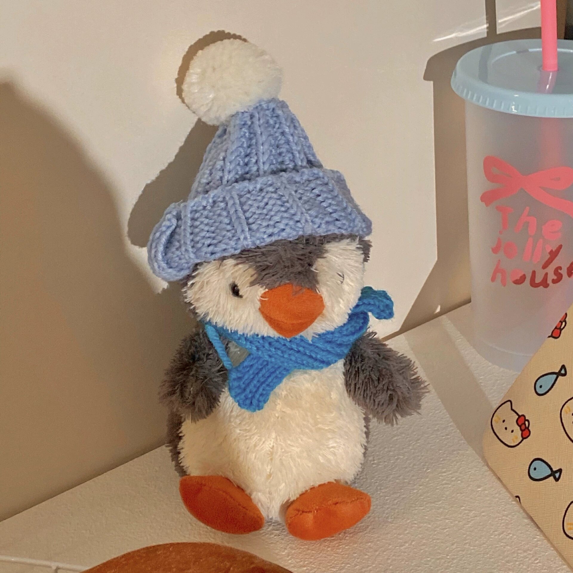 Cute Small Size Penguins Plush Toy Wool Felt Ornaments Unisex Plush Penguin Holiday Decor Promotion Gift Toy 13