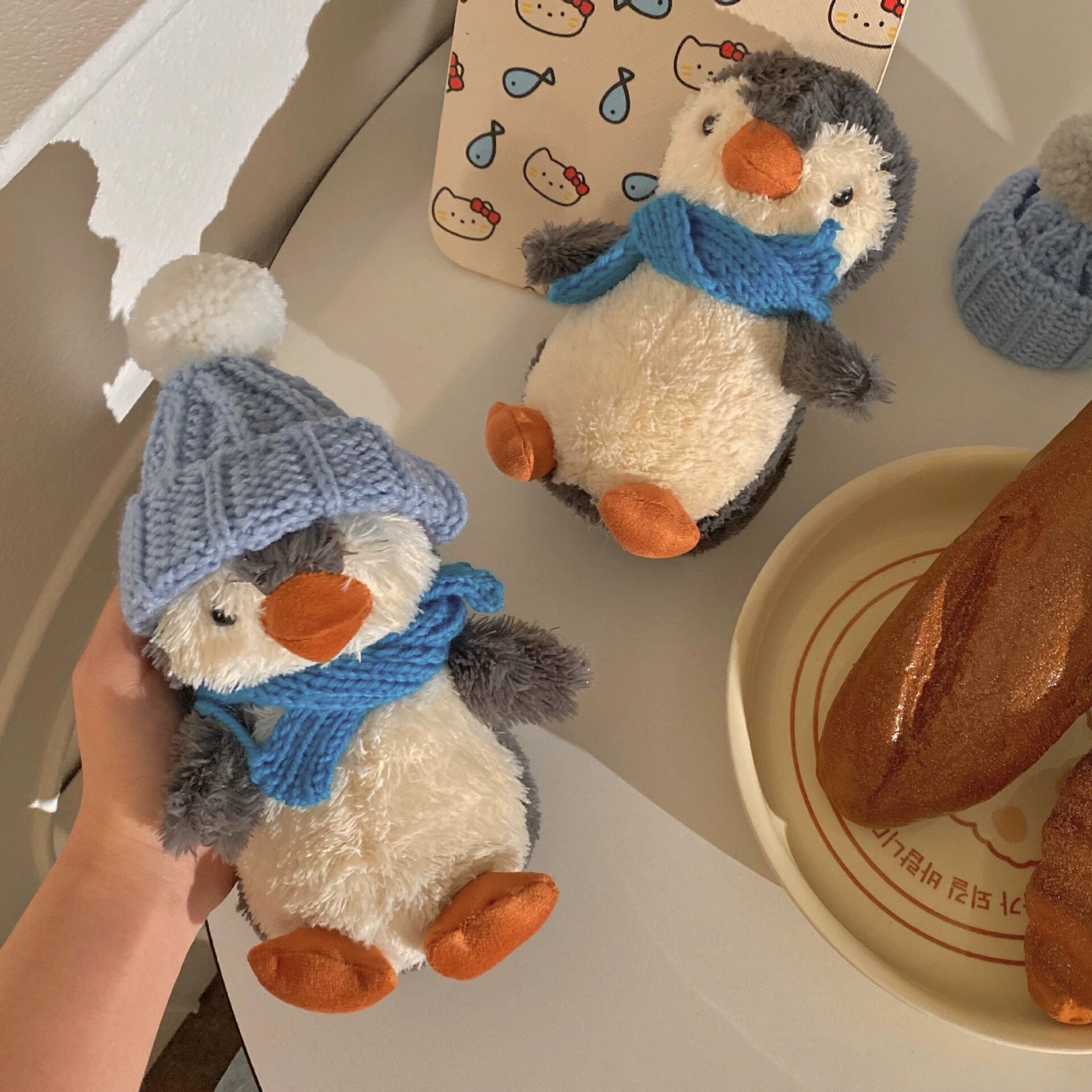 Cute Small Size Penguins Plush Toy Wool Felt Ornaments Unisex Plush Penguin Holiday Decor Promotion Gift Toy 11