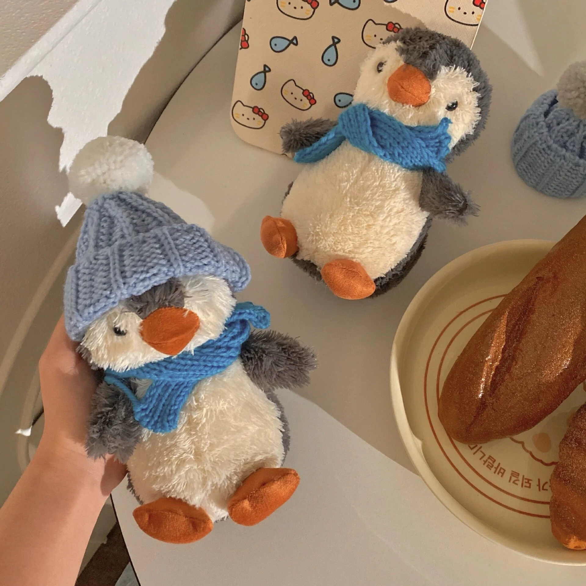 Cute Small Size Penguins Plush Toy Wool Felt Ornaments Unisex Plush Penguin Holiday Decor Promotion Gift Toy 1