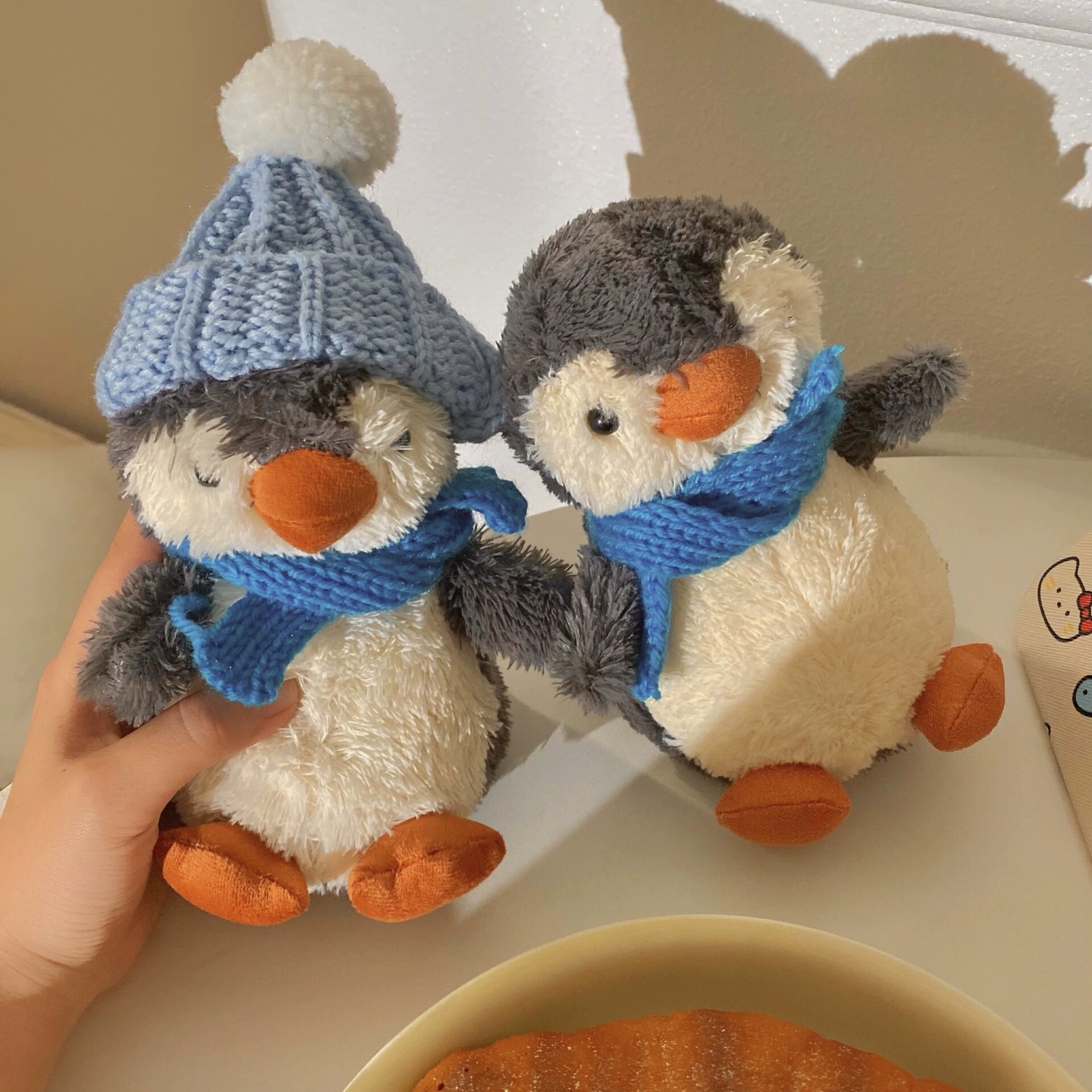 Cute Small Size Penguins Plush Toy Wool Felt Ornaments Unisex Plush Penguin Holiday Decor Promotion Gift Toy 12