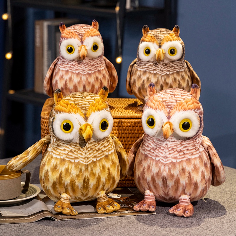 Factory direct sales owl plus toy simulation owl realistic modeling creative design 12
