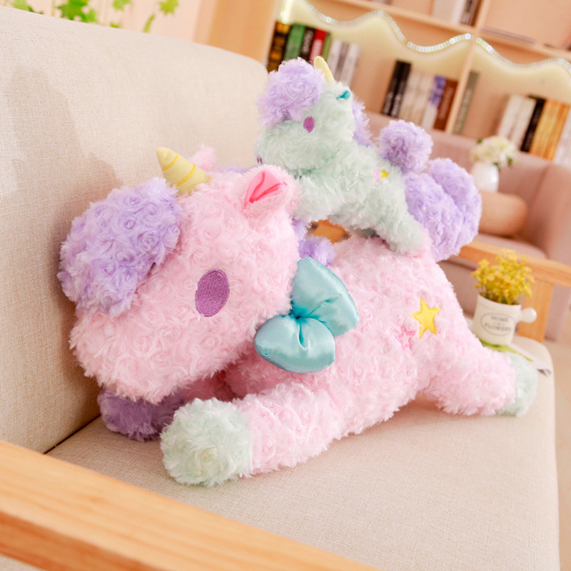 Pink Green Creative Unicorn Plush Toy Cute Stuffed Animal High Quality Dolls Kawaii Figure Fluffy Soft Toys Best Gift 12