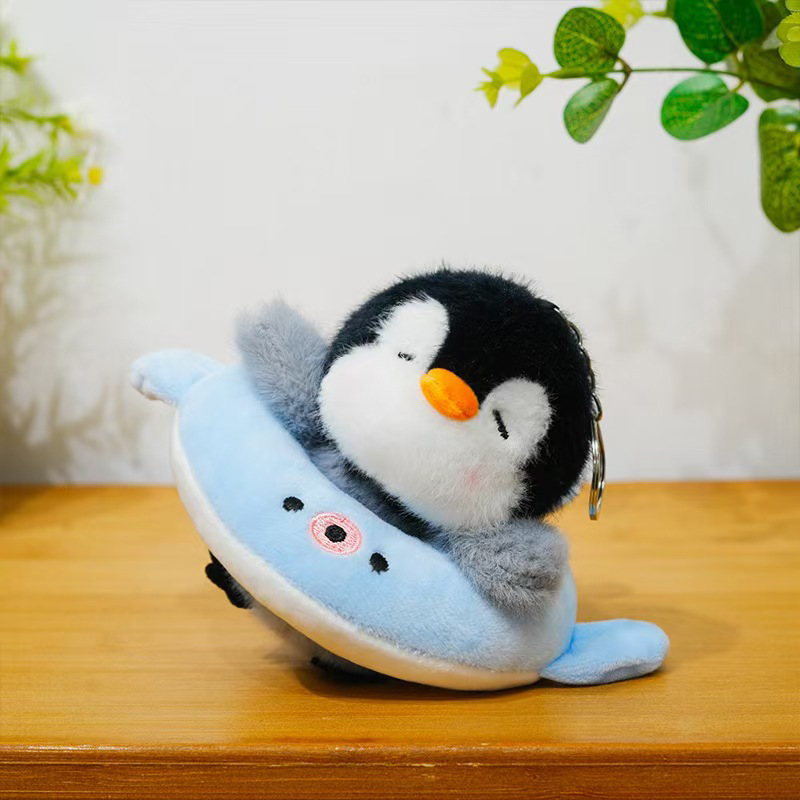 Wholesale 12cm Cartoon Cute Animal Mini Penguin Plush Toy Bag Pendant Charm Snowman Penguin Backpack Keychain Event Gift 15