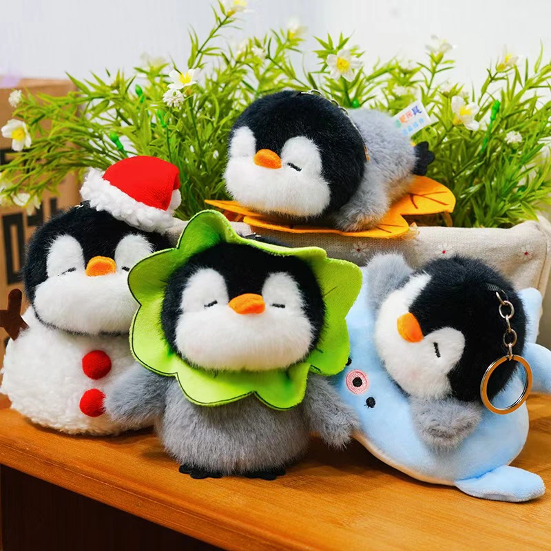 Wholesale 12cm Cartoon Cute Animal Mini Penguin Plush Toy Bag Pendant Charm Snowman Penguin Backpack Keychain Event Gift 1