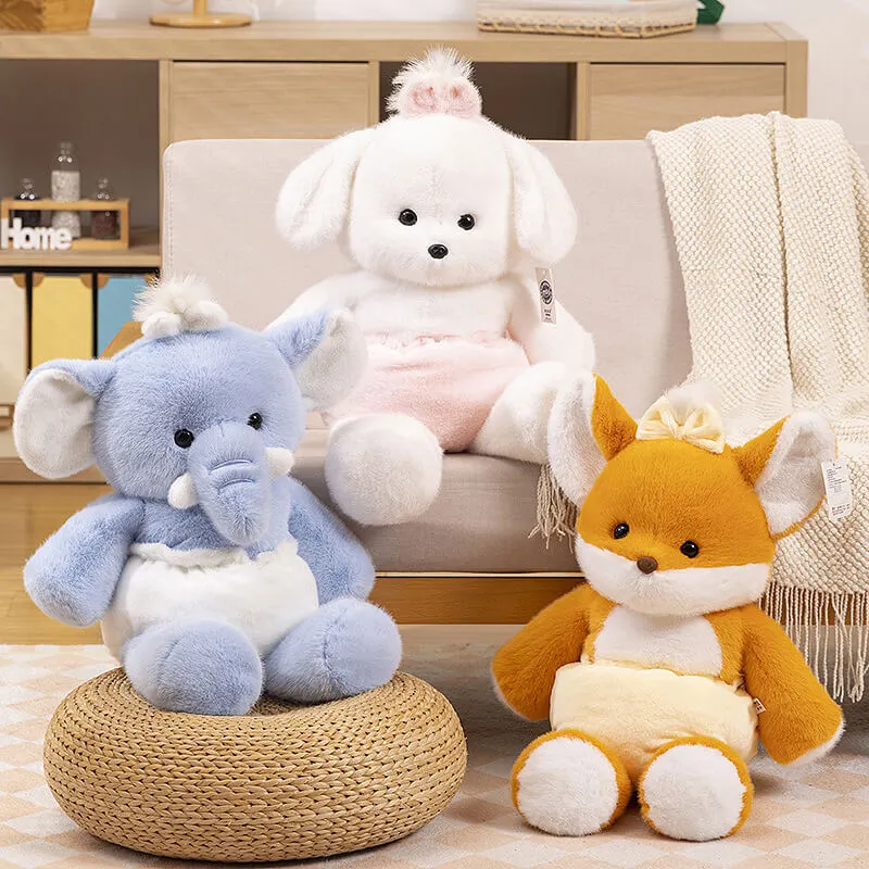 Wholesale Hot Selling Adorable  Dog Fox And Elephant Plush Toys Soft Comfortable Stuffed Animal Kids Sleeping Companion 1