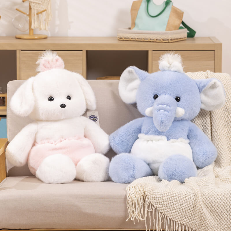 Wholesale Hot Selling Adorable Dog Fox And Elephant Plush Toys Soft Comfortable Stuffed Animal Kids Sleeping Companion 12