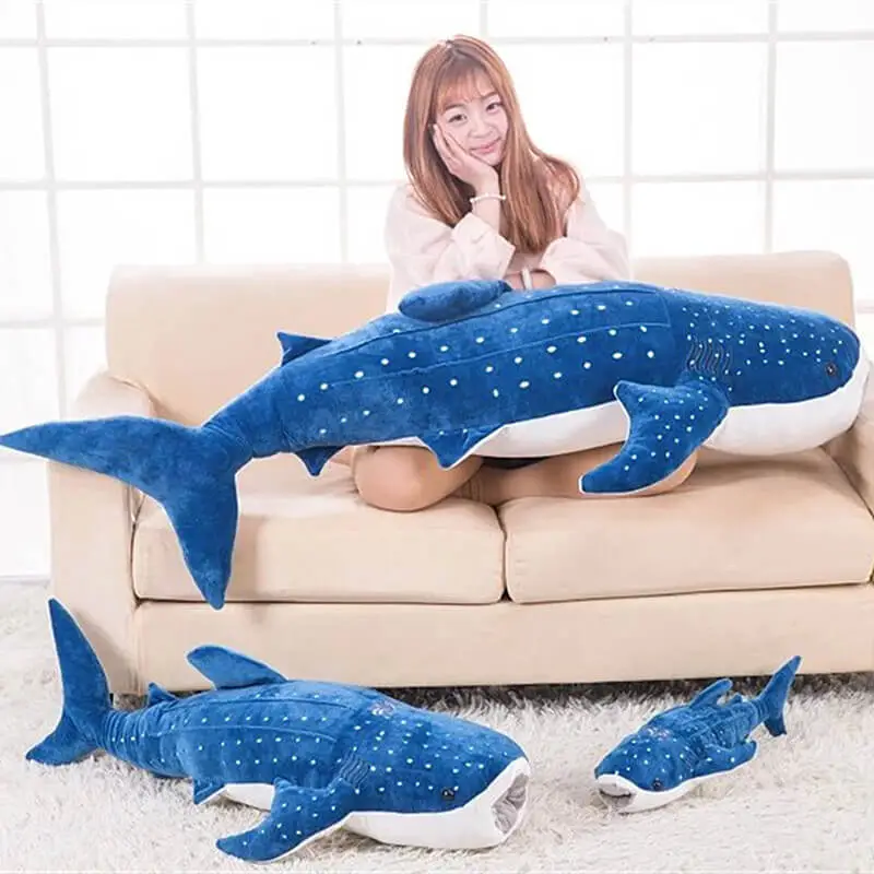 Hot Sale Soft Promotion Gift Blue Pink Gray Whale Shark Plushie Soft Stuffed &amp; Plush Toy Animal Cushions Shark For Kids 1