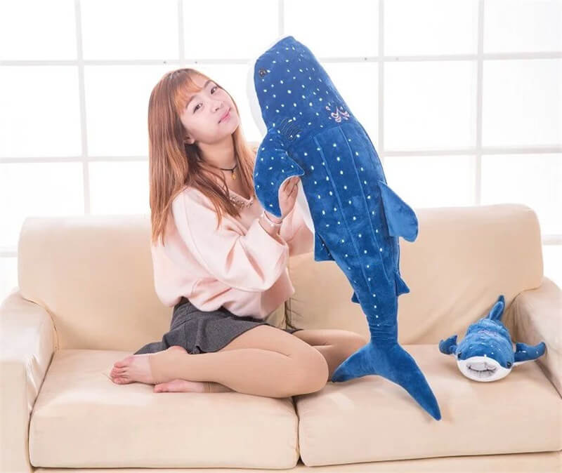 Hot Sale Soft Promotion Gift Blue Pink Gray Whale Shark Plushie Soft Stuffed & Plush Toy Animal Cushions Shark For Kids 15