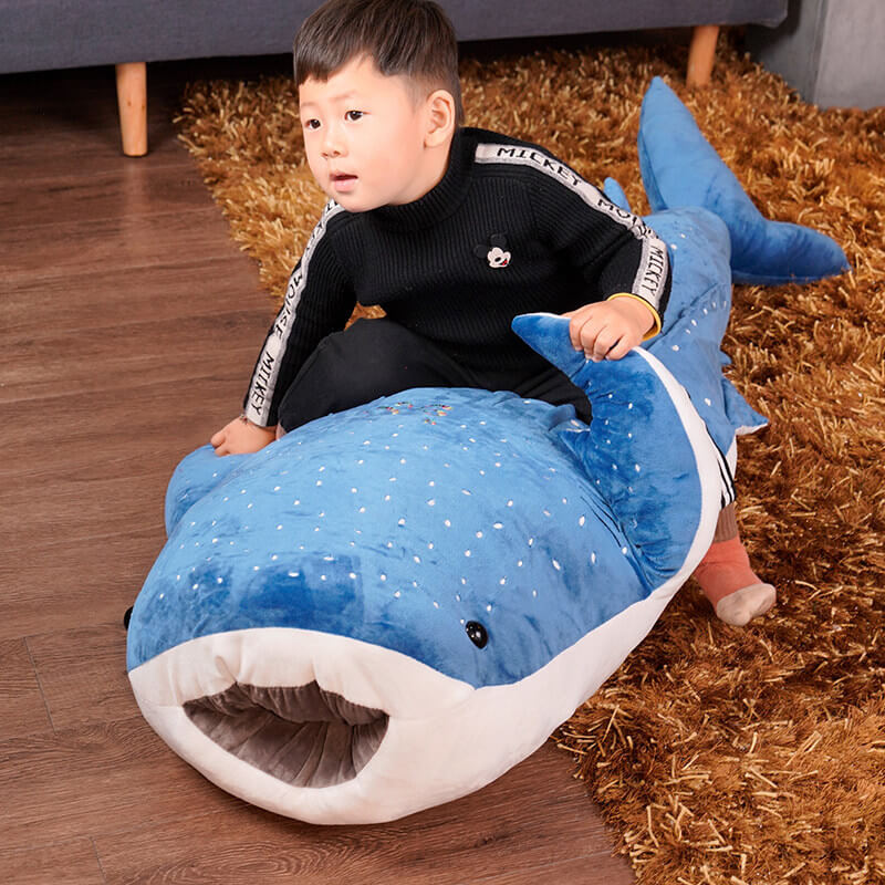 Hot Sale Soft Promotion Gift Blue Pink Gray Whale Shark Plushie Soft Stuffed & Plush Toy Animal Cushions Shark For Kids 17