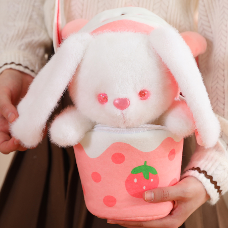 Boba Plushie Milk Tea Rabbit Milk Tea Bear Plush Doll Creative Design Crossbody Bag Doll 15