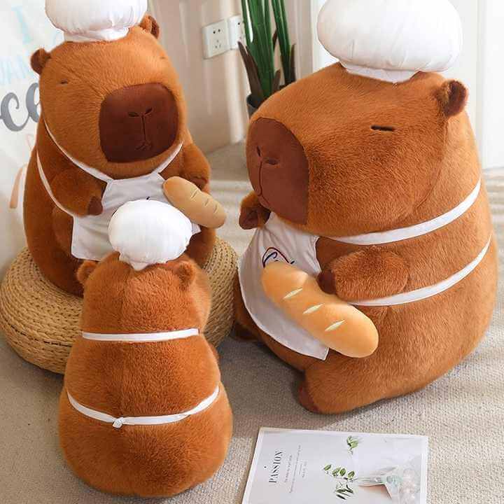 Peluche de capibara de chef, de ODM OEM, disponible en varios tamaños, ideal como regalo para niños. 12