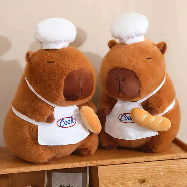 Peluche de capibara de chef, de ODM OEM, disponible en varios tamaños, ideal como regalo para niños. 1