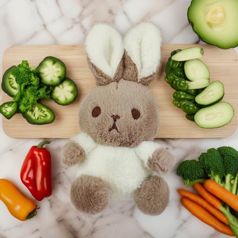 Wholesale High Quality 13cm Brown White Size Bunny Plushie Rabbit Plush Toy Keychain Couple Pendant Decoration 13