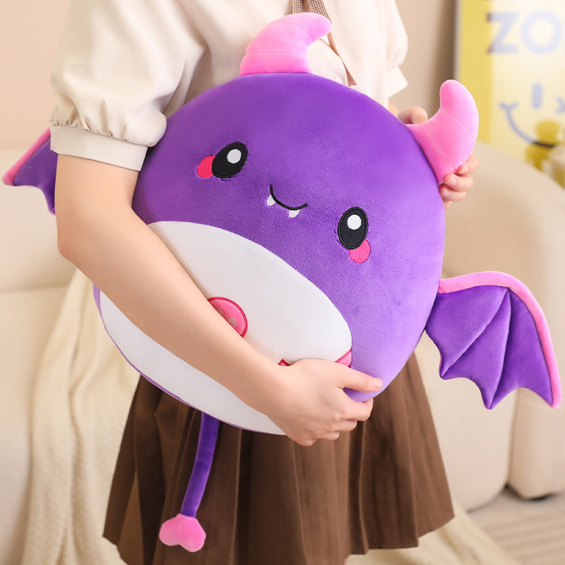 Purple Batball Plush Doll Pillow Bat Plushies Creative Design Soft, Comfortable, Warm Home Decoration 13