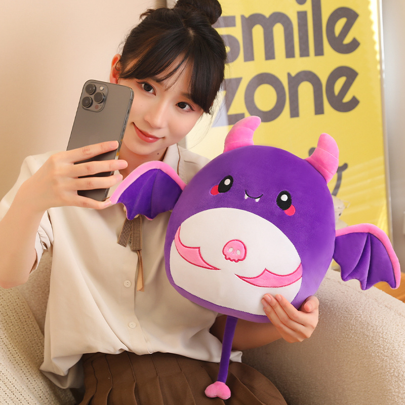 Purple Batball Plush Doll Pillow Bat Plushies Creative Design Soft, Comfortable, Warm Home Decoration 12