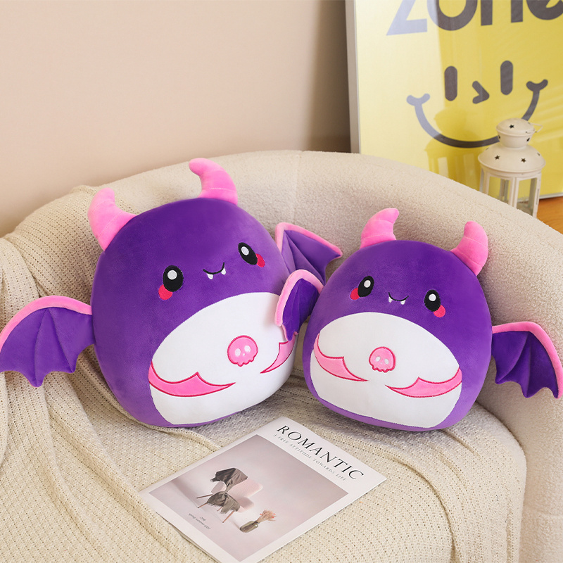 Purple Batball Plush Doll Pillow Bat Plushies Creative Design Soft, Comfortable, Warm Home Decoration 15