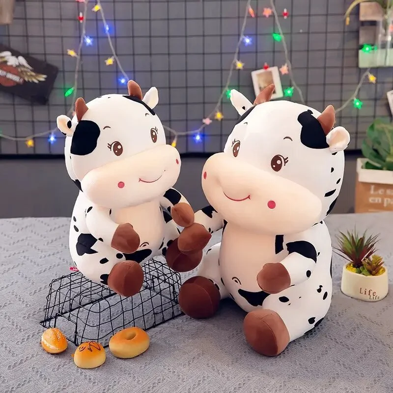 35 cm Cute Milk Cow Plush Toy With Logo Plushies Cattle Soft​ Promotional Stuffed Animal  Festival Present Birthday Gift 1
