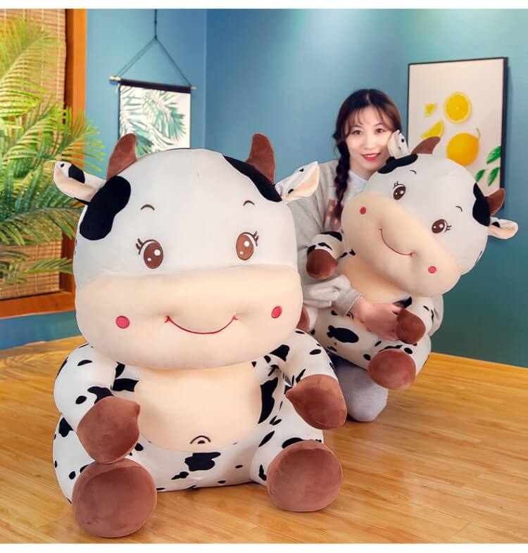 35 cm Cute Milk Cow Plush Toy With Logo Plushies Cattle Soft Promotional Stuffed Animal Festival Present Birthday Gift 11