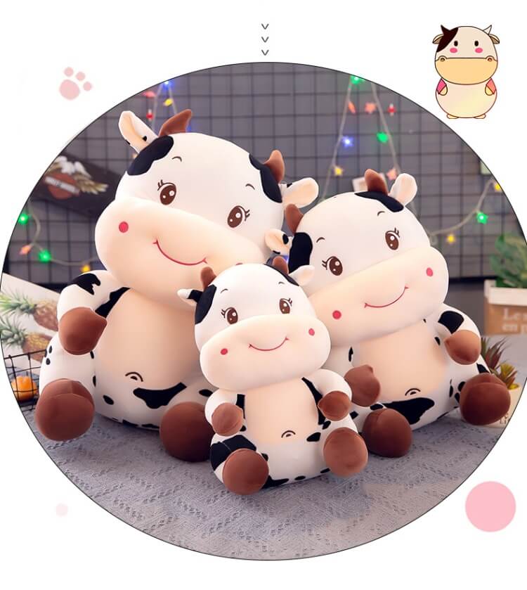 35 cm Cute Milk Cow Plush Toy With Logo Plushies Cattle Soft Promotional Stuffed Animal Festival Present Birthday Gift 13