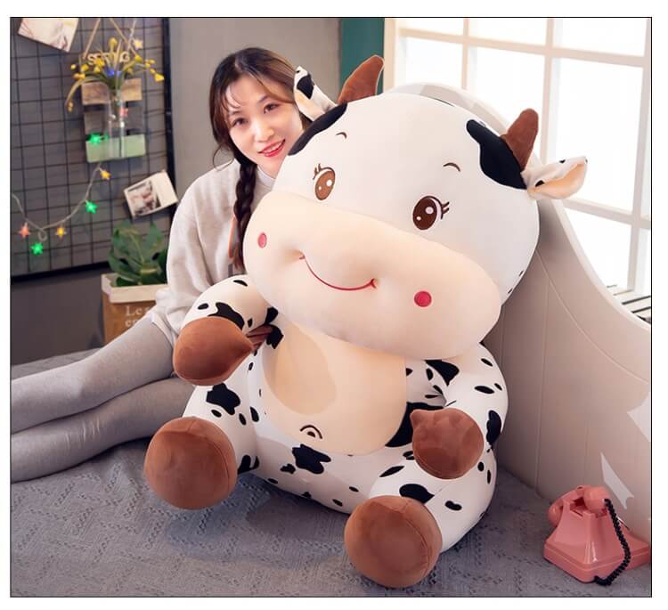 35 cm Cute Milk Cow Plush Toy With Logo Plushies Cattle Soft Promotional Stuffed Animal Festival Present Birthday Gift 12