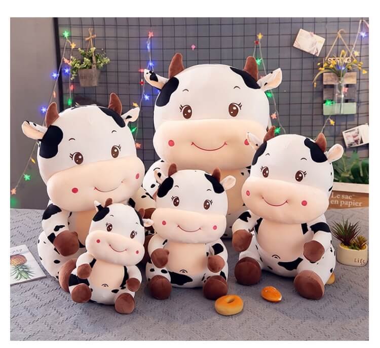 35 cm Cute Milk Cow Plush Toy With Logo Plushies Cattle Soft Promotional Stuffed Animal Festival Present Birthday Gift 9