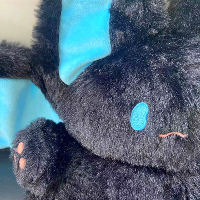 Peluche de murciélago negro grande de 35 cm con diseño de cielo volador, juguete kawaii, animal creativo, espíritu mágico, juguetes suaves para niños. 15