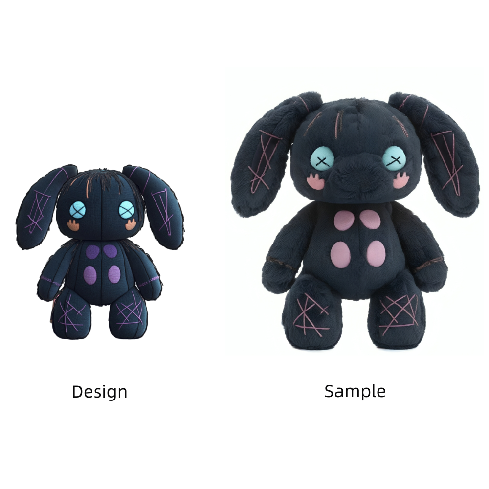 Fabricant de peluches, usine de peluches personnalisées de haute qualité, style lapin d'horreur, jouet en peluche écologique 10