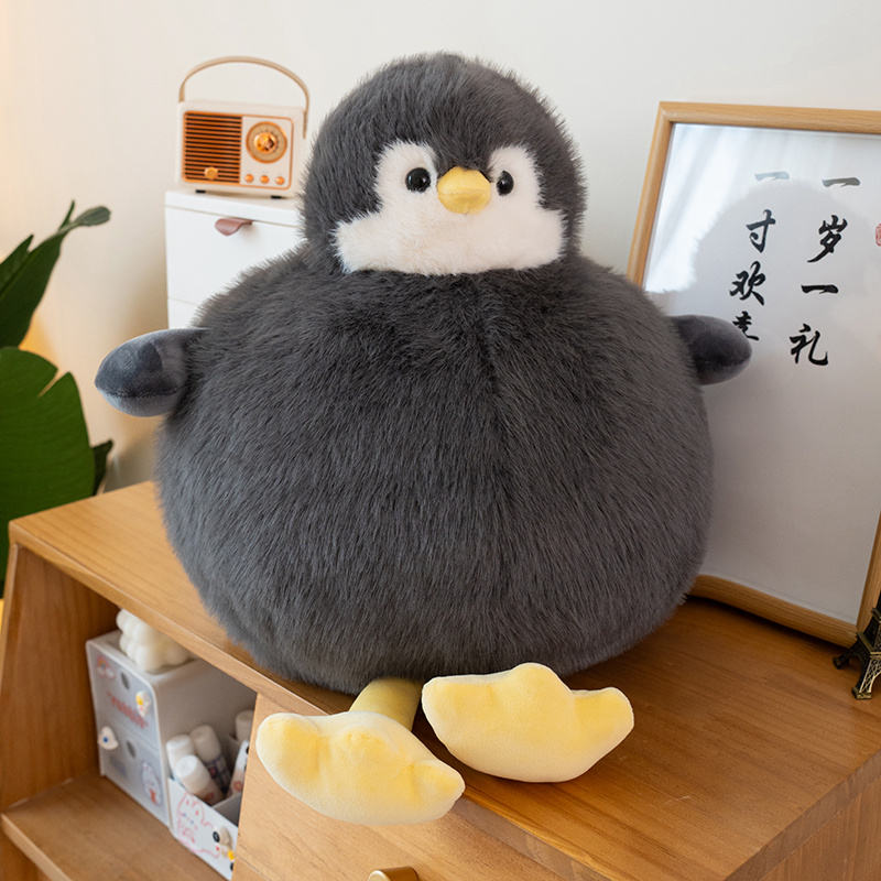 Factory direct sales of dark gray penguin plush toy with creative design, soft, comfortable and warm home decor 12