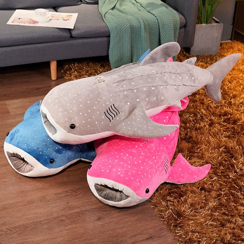 whale shark plushie Cross border simulation large shark cross-border plush toy ocean whale doll cloth doll pillow 11