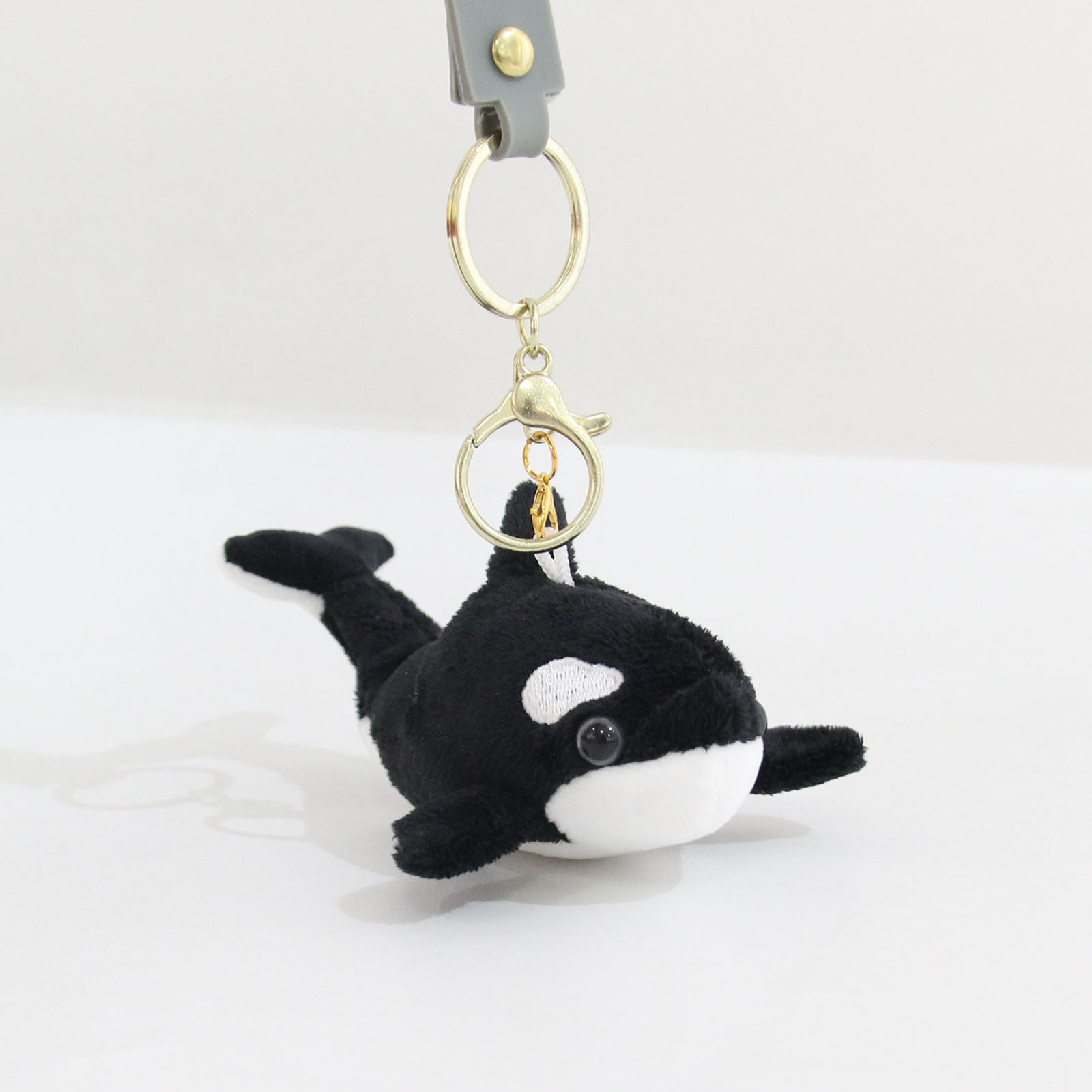 Lindo llavero de peluche de orca, muñeco de ballena suave, colgante de ballena de peluche, juguete de animal de peluche de algodón PP 13