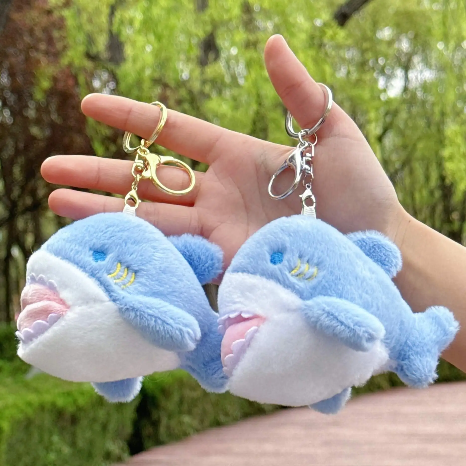 9cm MIN Blue Whale Shark Plushie Ocean Stuffed Animal Toy Pendant Kid Gift Sea Keychain Backpack Charm Accessories 1