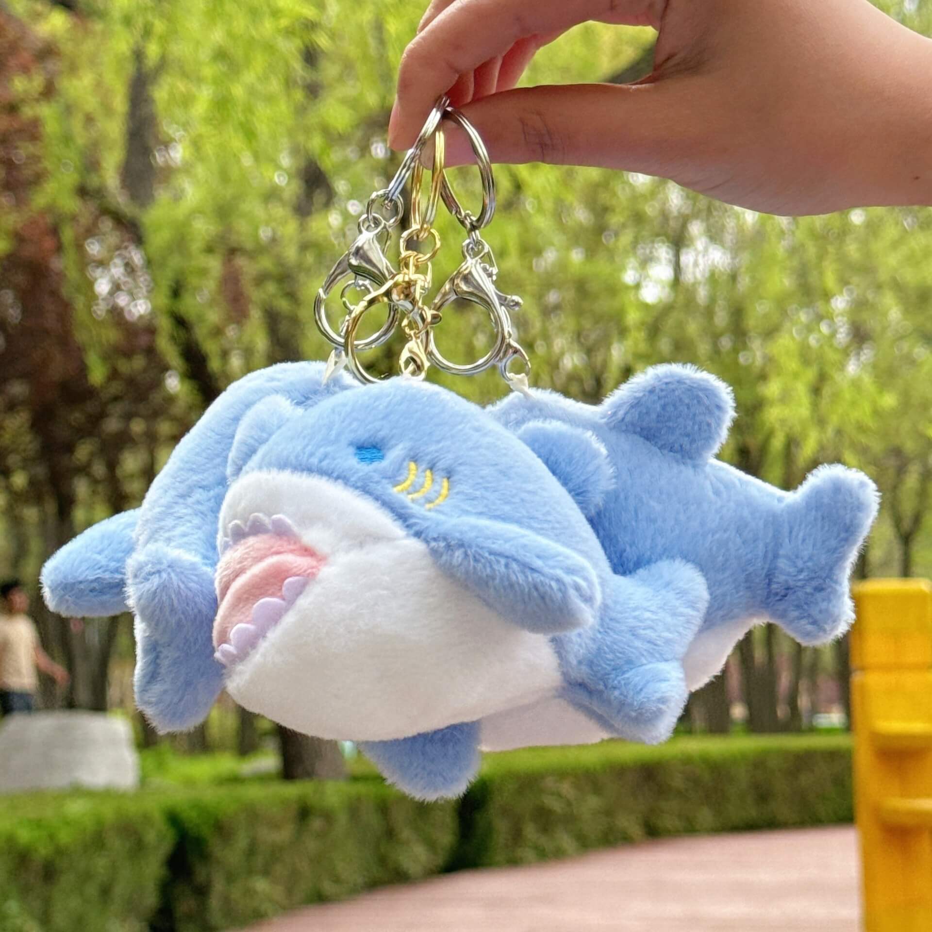 9cm MIN Blue Whale Shark Plushie Ocean Stuffed Animal Toy Pendant Kid Gift Sea Keychain Backpack Charm Accessories 11