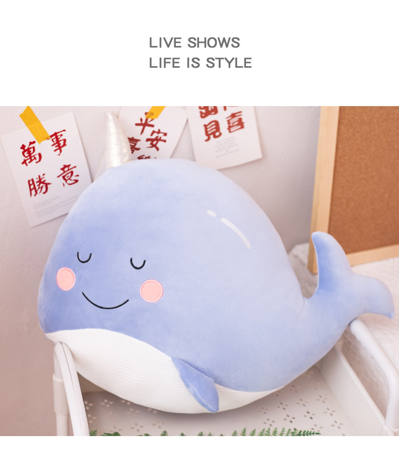 Wholesale Throw Pillow Smiling Octopus Soft Toy Doll  Soft Sea Animal Dolphin Whale Doll Pillow PP cotton 12