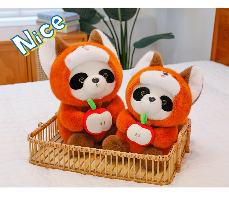 Wholesale Factory Price Raccoon Plushie Cartoon Plush Toy Panda Stuffed Animal PP Cotton Gift Plush Panda with Hat 18