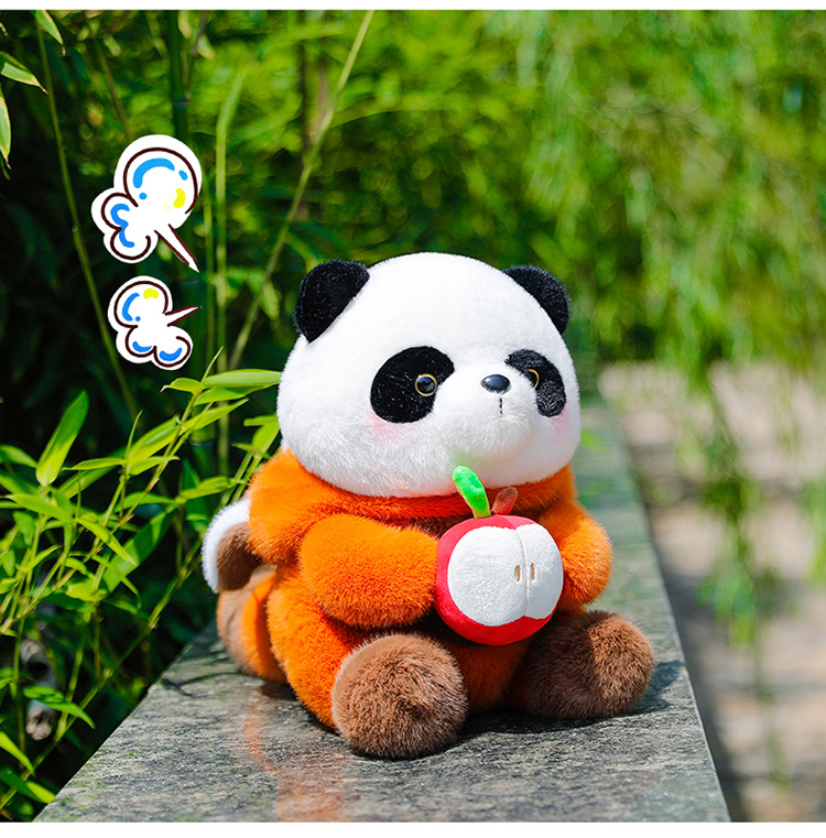 Wholesale Factory Price Raccoon Plushie Cartoon Plush Toy Panda Stuffed Animal PP Cotton Gift Plush Panda with Hat 12