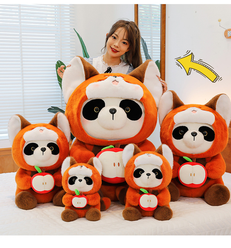 Wholesale Factory Price Raccoon Plushie Cartoon Plush Toy Panda Stuffed Animal PP Cotton Gift Plush Panda with Hat 16