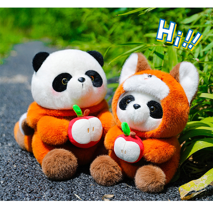 Wholesale Factory Price Raccoon Plushie Cartoon Plush Toy Panda Stuffed Animal PP Cotton Gift Plush Panda with Hat 14