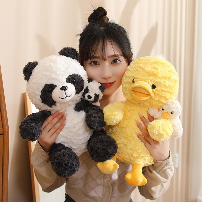 Creative Mothers Day Plush Series Penguin Panda Duck Sloth Plush Toy Weighted Stuffed Animal Doll Soft Toys For Children 14