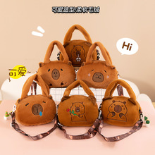 Wholesale Factory Promotions 25cm Capybara  Soft Toy Plush Anime Cartoon Plush Backpack and Handbag 11